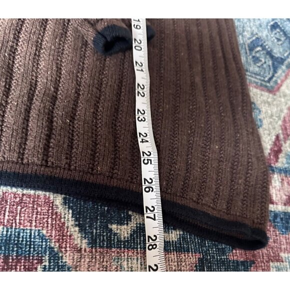 Vintage Structure Brown Henley Sweater Mens M Ribbed Y2K 90s Classic Retro Soft - Picture 7 of 12